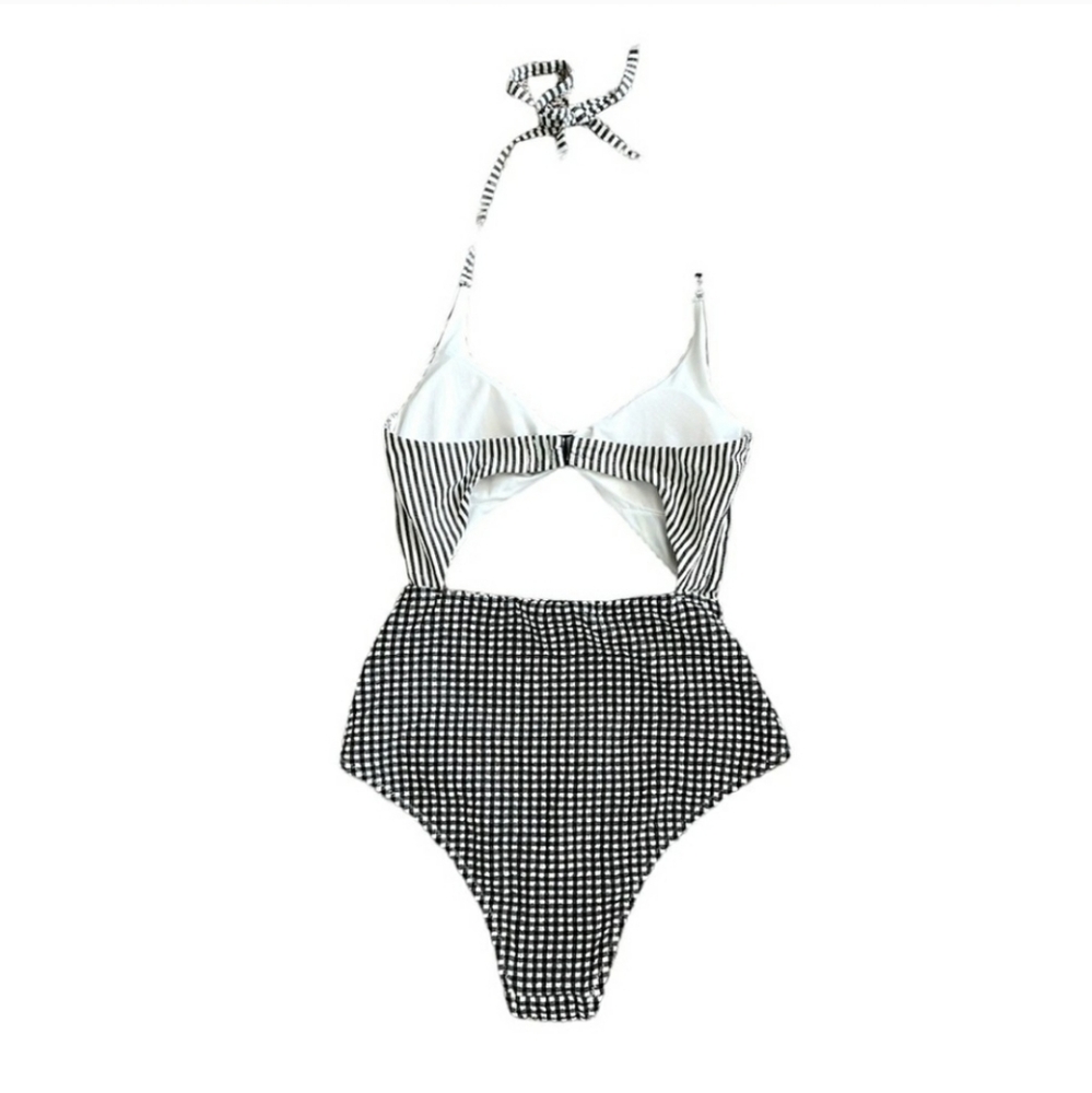 Aerie Monochrome Patterned One Piece Swimsuit - Picture 2 of 4